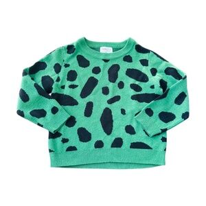 Compania Fantastica Green Black Print Sweater